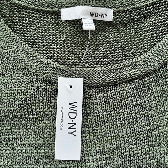 NWT WD•NY Green Short Sleeve Knit Pullover Sweater Size M - Picture 5 of 7